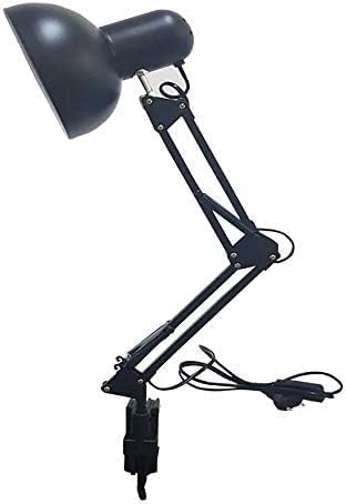 Adjustable Clamp Desk Lamp 24" Height, Swing Arm Architect Metal Table Lamp, Gooseneck and 360° Rotating Shade, E26