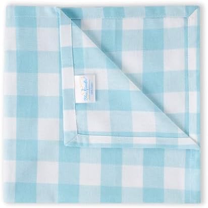 Blue Needles Gingham Buffalo Plaid Cotton Dinner Napkins Set of 12-18"x18"