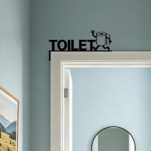 CUTHOLLOW Humorous Toilet Door Topper Sign Metal Wall Art Decor