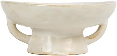 Stoneware Bowl w Reactive Glaze / White / 8.0" Round x 3.75" Tall