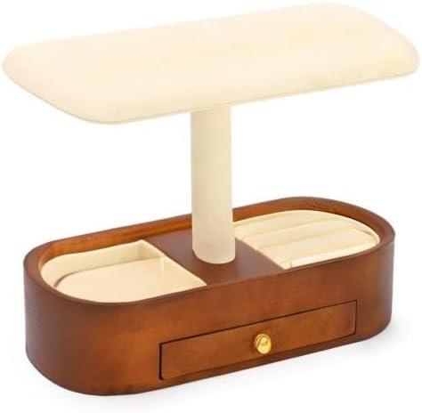 Oirlv Solid Wood Watch Stand with Drawer T-bar Watch Holder Organizer for Men and Women Showcase Bracelet Bangle