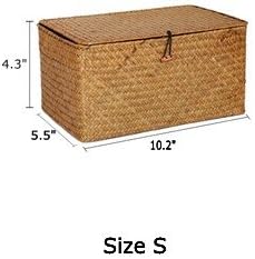 Seagrass Basket / Woven Wicker Storage Bins / Natural / Set of 3