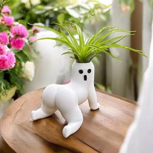 Elegant Ghost Planter Hip Flower Pot Funny Air Plant Display Hip-Shaped 3D Printed Material Ghost Tabletop