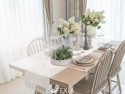 FEXIA Boho Table Runner for Home Decor 12x72 Rustic Macrame Decoration