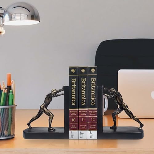 Bookends / Man Decorative Book Ends / Push Man