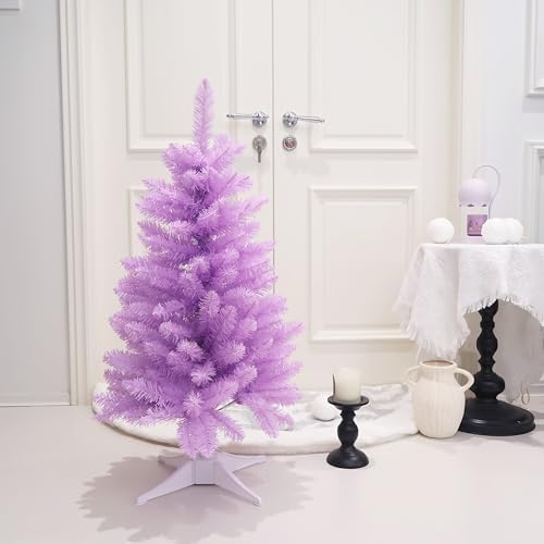 4FT Purple Artificial Small Christmas Tree Mini Tabletop Decor