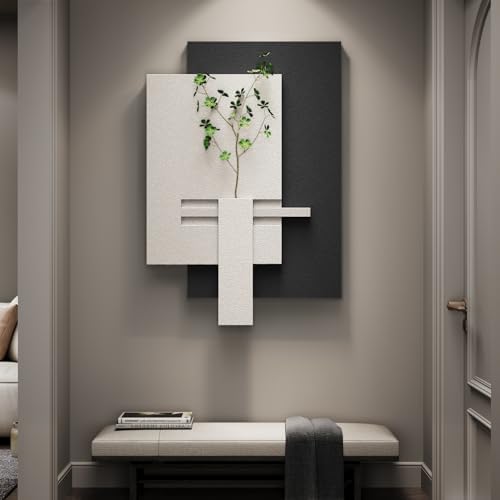 3D Black and White Abstract Wall Art, Modern Minimalist Artwork for Walls