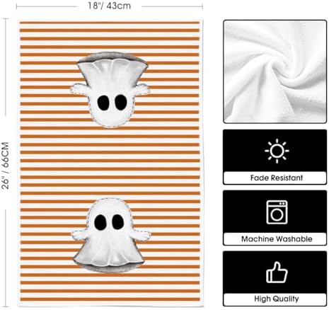 Artoid Mode Orange Ghost Halloween Kitchen Towels Set of 4 18x26 Inch