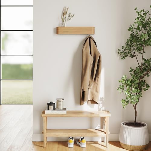 Modern Design Coat Rack / 5 Hooks / Oak