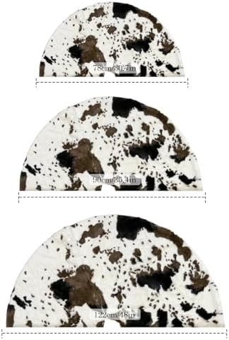 48 Inch Cow Print Christmas Tree Skirt - Soft Fluffy Xmas Tree Mat Round Holiday Decor for Home, Party, Christmas Decorations