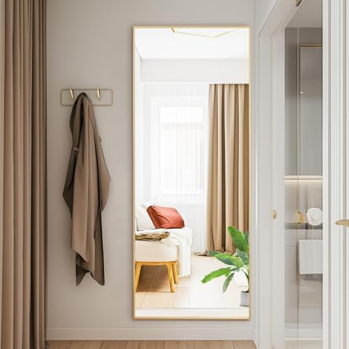 DUMOS 56"x15" Full Length Mirror with Stand, Full Body Floor Mirror