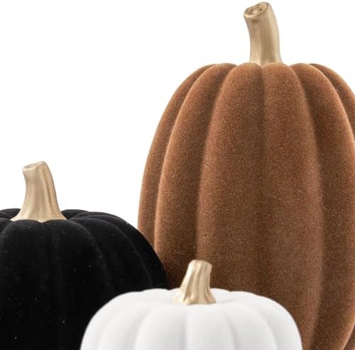 DN DECONATION 3 Pcs Fall Pumpkin Decorations, Artificial Pumpkin for Home