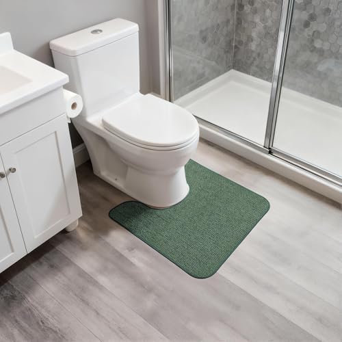 Bosap Toilet Rugs U Shaped Bathroom Rug,Machine Washable Non Slip Quick Dry Super Absorbent Ultra Thin Toilet Mats for