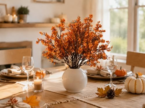 Mandy's 6 Bundles Artificial Orange Baby’s Breath Flowers