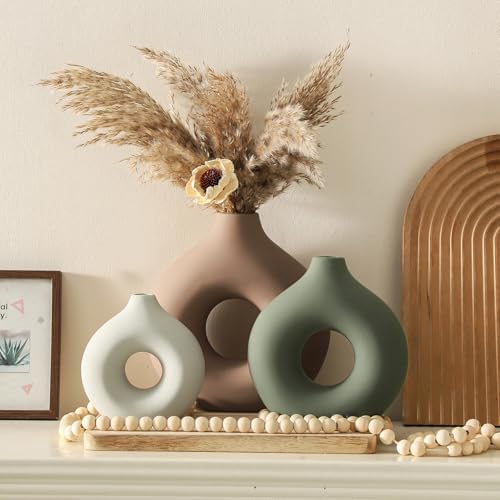 Ceramic Vase Home Table Decor / Brown / Set of 3