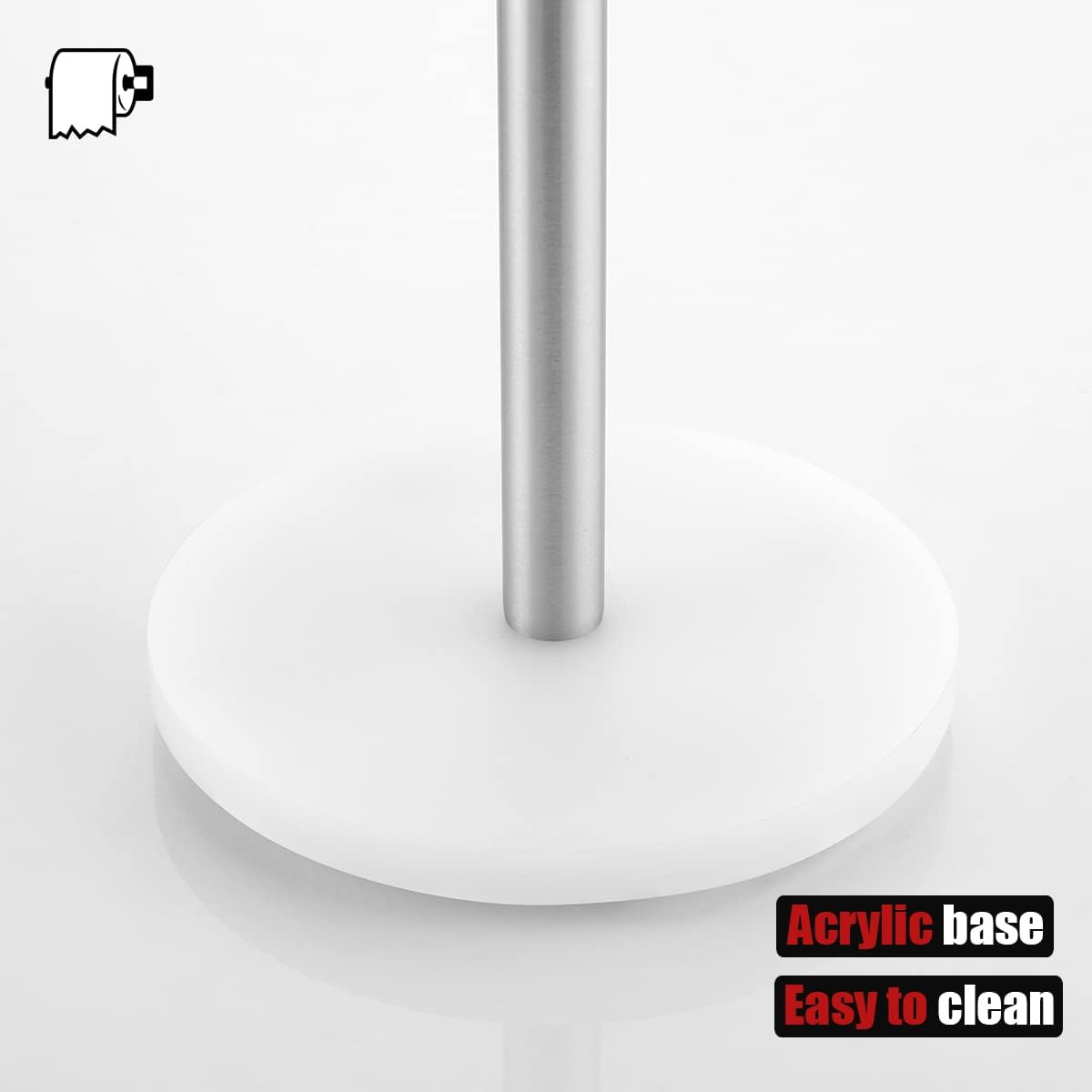 JQK Toilet Paper Storage Stand, 304 Stainless Steel Thicken 0.8mm Tissue Reserve Holder Dispenser for Bathroom, Brushed