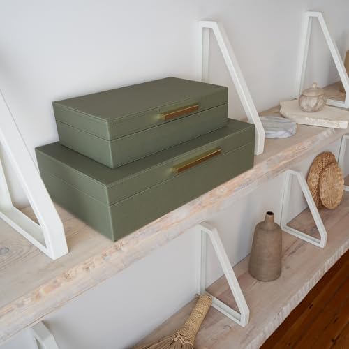 Decorative Storage Boxes / Sage / Set of 2
