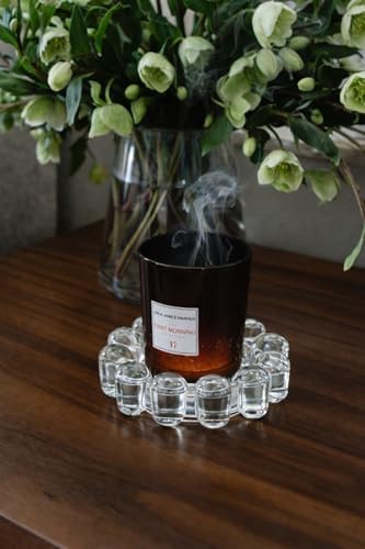 Alice Lane Home Collection Original Clear Glass Small Bubble Candle Dish