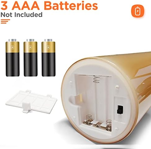 Tyawon Glass Battery Operated LED Flameless Candles with Remote and Timer, Real Wax Candles Warm Color Flickering Light