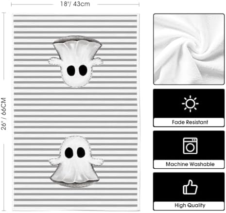 Artoid Mode Black Ghost Halloween Kitchen Towels Set of 4 18x26 Inch