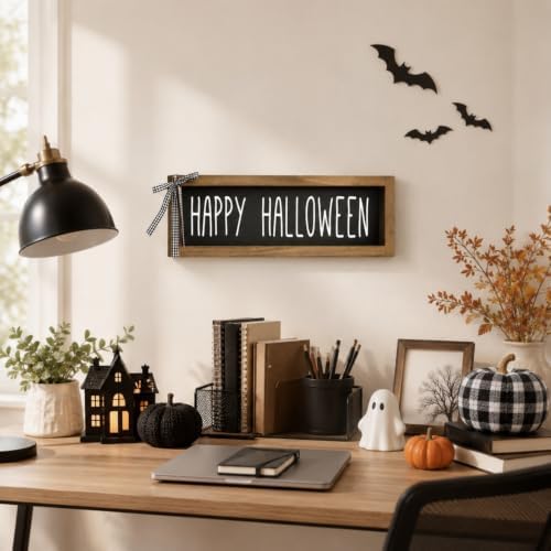 Happy Halloween Sign, Home Decor Indoor for Shelf Wall Table Desk