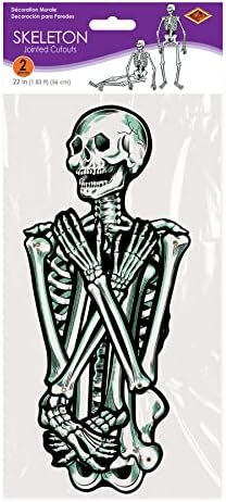 Beistle Jointed Skeletons, 22", White/Black