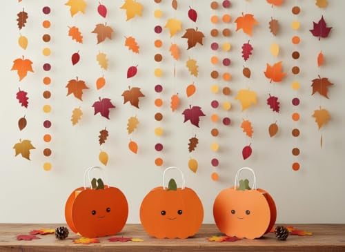 Cheerland Fall Leaf Garlands Thanksgiving Party Decorations Maple Banner Backdrop Hanging Decor Streamer for Woody Birthday Classroom Picnic Wedding Baby Shower Autumn Harvest Woodland Party Supplies