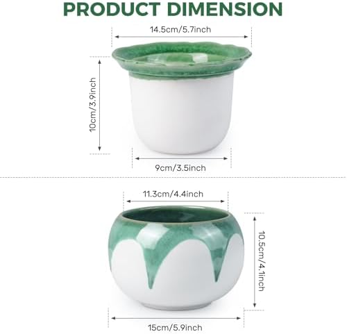 BUYMAX Self Watering Ceramic African Violet Pot Keep The Soil Moist