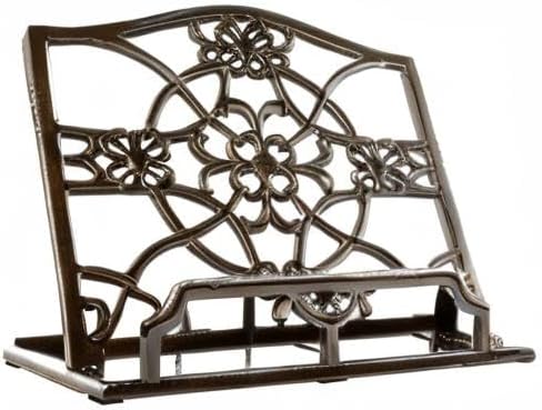 JOGREFUL Cast Iron Cookbook Stand, Kitchen Recipe Holder Latte Gold | Heavy-Duty Book Vintage Holder, Reading Rest