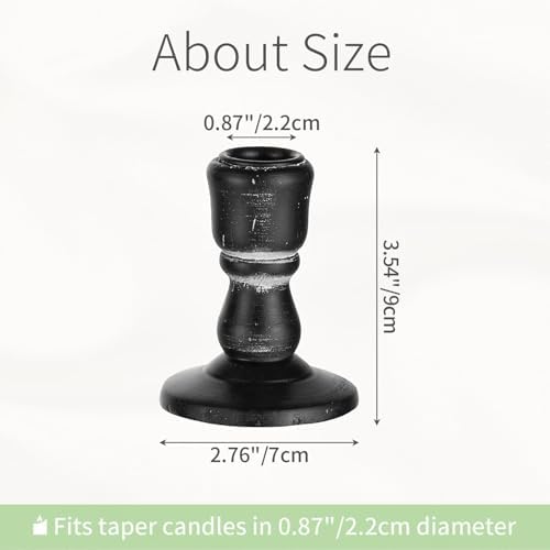 Wooden Candlestick Holders Rustic: Farmhouse Taper Candle Holder