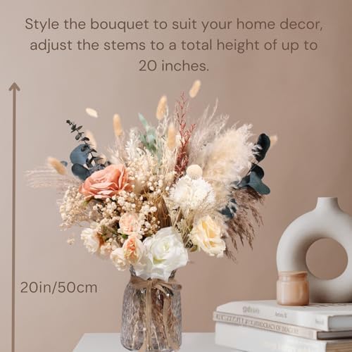 Luxury Floral Arrangement with Vase - Pampas Grass & Artificial Flowers