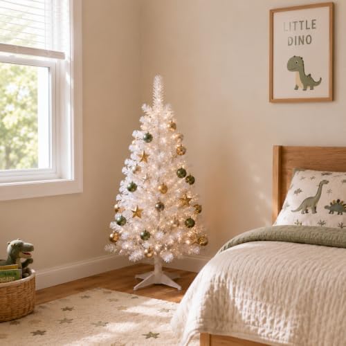 4FT White Artificial Small Christmas Tree Mini Tabletop Decor