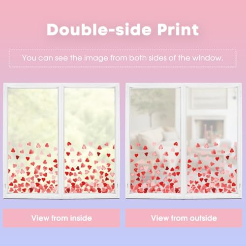 Horaldaily 200 PCS Valentine Window Cling Sticker, Pink Red Tiny Love Hearts Home Party Supplies Shop Window Glass Display Decoration