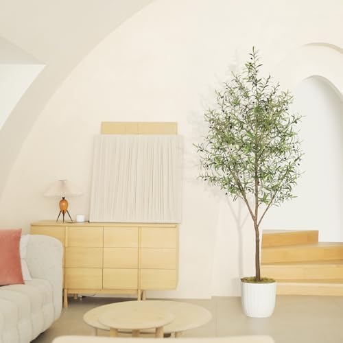 LYERSE 8ft Olive Tree with Lifelike Branches, Realistic Leaves