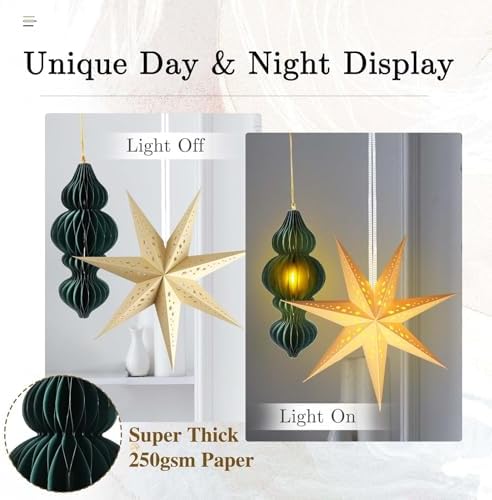 Christmas Honeycomb Snowflake Fans Hanging Ornamnets Set