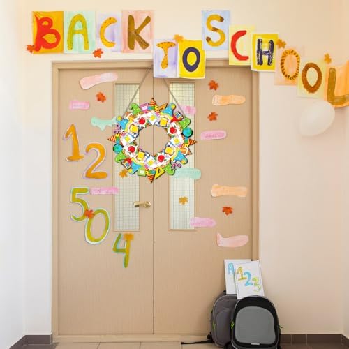 Back to School Door Hanger 12'' Teacher Door Sign Wooden Gnomes Classroom Door Sign Decor for Teacher Student Classroom Front Porch