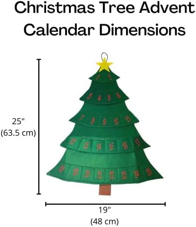 Midlee Christmas Tree Advent Calendar for Dogs (25" x 19")- Fabric Reusable Pet Countdown Calendar
