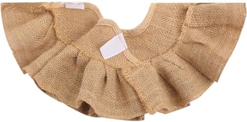 Tatuo 13.8 Inch Mini Tabletop Christmas Tree Skirt Decor, Burlap Tree Skirt