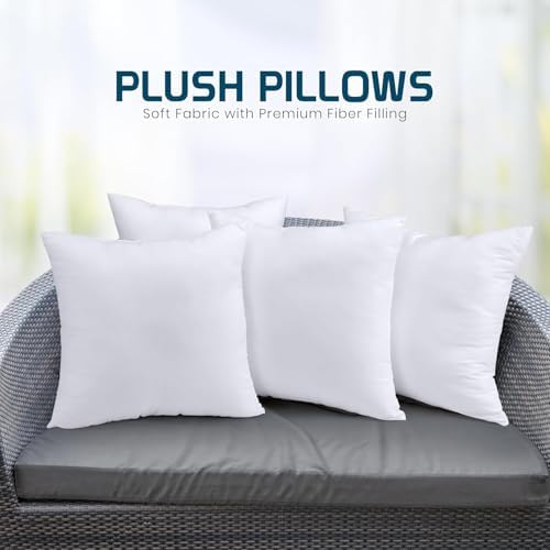 Utopia Bedding Throw Pillows (Set of 4, White) – 20 x 20 Inches Down Alternative Pillows for Bed, Sofa, and Couch