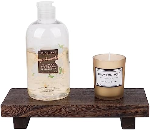 Wood Bathroom Tray Farmhouse Decor Kitchen Soap Holder 8.7"x3.6" Dark Brown