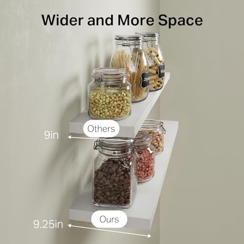 BAYKA White Floating Shelves 47.2in, Set of 2, Wall Mounted for Wall Decor