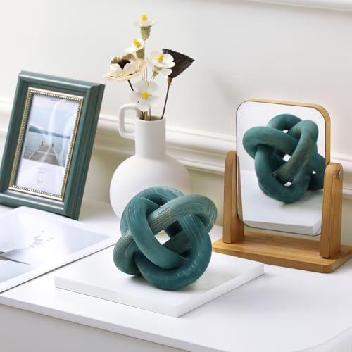 Yalikop 3 Link Wood Knot Decor Rustic Table Shelf Accents, Blue
