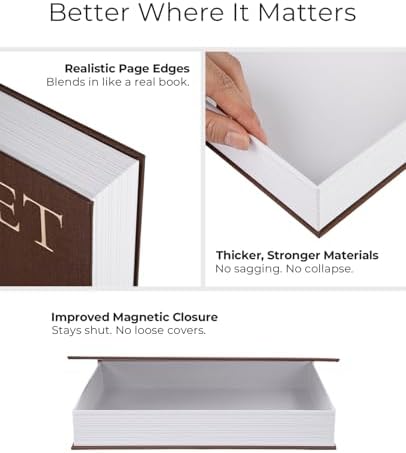 Stackable Faux Book Box / Beige-brown