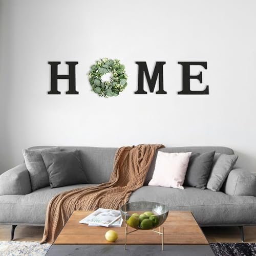 Pinkpum Wood Home Sign with Eucalyptus Wreath for O Home Decor Wall Decor