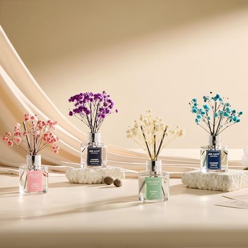 Airkeep Reed Diffuser Set,1.69 fl oz (50 ml) - Cherry Blossom Oil Diffusers with 8 Reed Sticks,Home Fragrance Reed