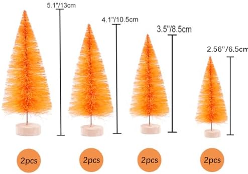 8Pcs Artificial Mini Christmas Trees, Miniature Sisal Pine Trees