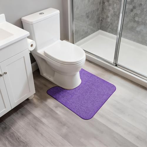 Bosap Toilet Rugs U Shaped Bathroom Rug,Machine Washable Non Slip Quick Dry Super Absorbent Ultra Thin Toilet Mats for