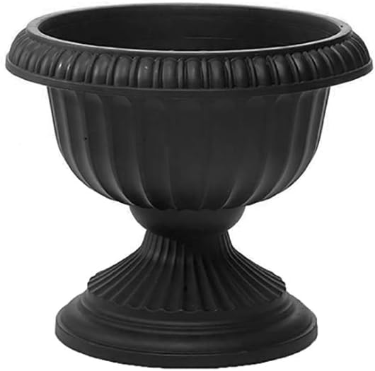 Root & Vessel Grecian Urn Planter, Black, 12-Inch