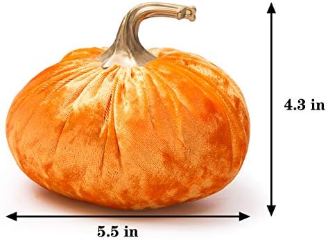 Ogrmar 6PCS Handmade Velvet Pumpkins for Halloween Thanksgiving Decoration