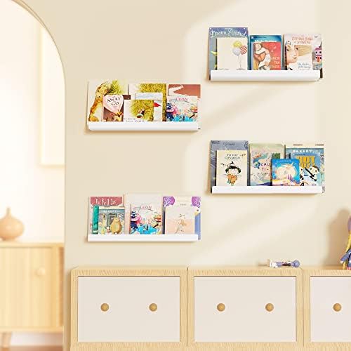 upsimples 2 Pcs 15" Acrylic Shelves for Wall Organize and Display, White